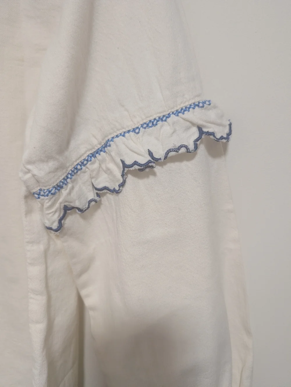 seventy + mochi | Phoebe Blouse In Ecru/Electric Blue - Picture 11 of 15